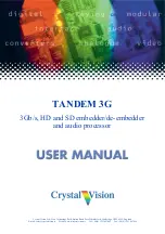 Crystal Vision TANDEM 3G User Manual предпросмотр