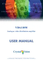 Preview for 1 page of Crystal Vision VDA110M User Manual