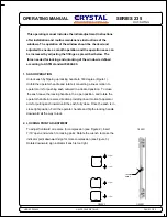 Предварительный просмотр 1 страницы Crystal 235 Series Operating Manual