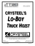 Preview for 1 page of CRYSTEEL LO-BOY Manual