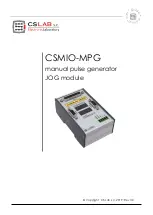 Preview for 1 page of CS-Lab CSMIO-MPG Manual