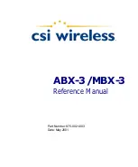 Preview for 1 page of CSI Wireless ABX-3 Reference Manual