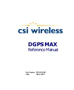 CSI Wireless DGPS MAX Reference Manual preview