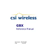 Preview for 1 page of CSI Wireless GBX Reference Manual