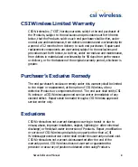 Preview for 3 page of CSI Wireless Seres Reference Manual