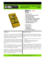 Preview for 1 page of CSI DSM-5 Quick Start Manual