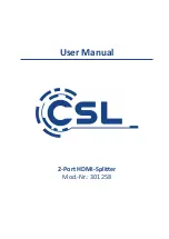 CSL 301258 User Manual предпросмотр