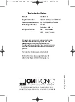 Preview for 53 page of CTC Union Clatronic DR 564 CD Instruction Manual & Guarantee