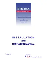 CTC Union ETU-01A Installation And Operation Manual предпросмотр