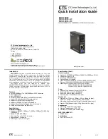 Preview for 1 page of CTC Union FMC-1001S Quick Installation Manual