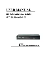 CTC Union IP DSLAM for ADSL IPDSLAM-A8/A16 User Manual preview