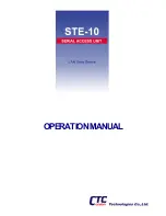 Preview for 1 page of CTC Union STE-10 Operation Manual