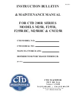 Предварительный просмотр 1 страницы CTD CM325R Instruction Bulletin & Maintenance Manual