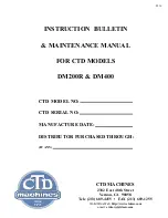 Предварительный просмотр 1 страницы CTD DM200R Instruction Bulletin & Maintenance Manual