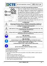 Preview for 29 page of CTE ZED 23.2 JH Use And Maintenance Manual