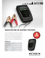 CTEK BATTERY ANALYZER Quick Start Manual предпросмотр