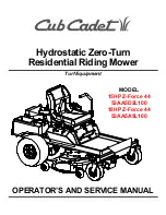 Preview for 1 page of Cub Cadet 01008371 53AA5A5L100 Operator'S And Service Manual