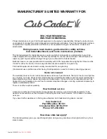 Preview for 28 page of Cub Cadet 01008371 53AA5A5L100 Operator'S And Service Manual