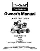 Cub Cadet 1015 Owner'S Manual preview