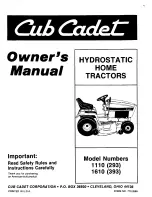 Cub Cadet 1111 (295) Owner'S Manual preview