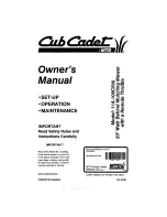 Preview for 1 page of Cub Cadet 11A-108C596 Owner'S Manual