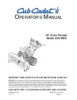 Preview for 1 page of Cub Cadet 1345 SWE Operator'S Manual