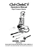 Предварительный просмотр 1 страницы Cub Cadet 1400E Operator'S Manual