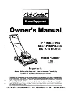 Предварительный просмотр 1 страницы Cub Cadet 148 Owner'S Manual