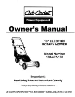 Cub Cadet 186-407-100 Owner'S Manual preview