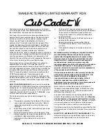 Предварительный просмотр 12 страницы Cub Cadet 190- 670-100, 190-678-100 Operator'S Manual