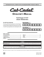 Cub Cadet 19A30056100 Operator'S Manual предпросмотр