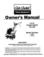 Предварительный просмотр 1 страницы Cub Cadet 215-340-100 Owner'S Manual