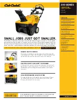 Cub Cadet 221 HP Brochure & Specs предпросмотр