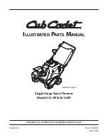 Preview for 1 page of Cub Cadet 221 HP Illustrated Parts Manual