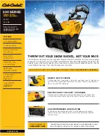 Предварительный просмотр 1 страницы Cub Cadet 221 HP Specifications