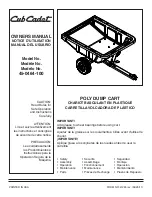 Предварительный просмотр 1 страницы Cub Cadet 45-0464-100 Owner'S Manual