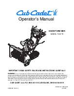 Предварительный просмотр 1 страницы Cub Cadet 730 STE Operator'S Manual