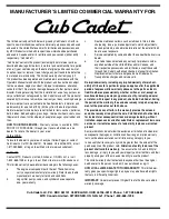 Предварительный просмотр 31 страницы Cub Cadet 828 SWE Operator'S Manual