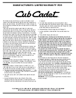 Предварительный просмотр 32 страницы Cub Cadet 828 SWE Operator'S Manual