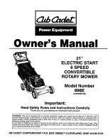 Preview for 1 page of Cub Cadet 898E Owner'S Manual