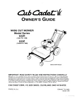 Предварительный просмотр 1 страницы Cub Cadet 933E series Owner'S Manual