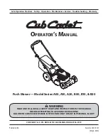 Cub Cadet A00 series Operator'S Manual preview