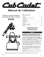 Предварительный просмотр 19 страницы Cub Cadet BV288 Operator'S Manual