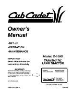 Cub Cadet C-160G Owner'S Manual preview