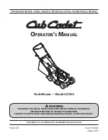 Cub Cadet CC 500 Operator'S Manual preview