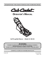 Preview for 1 page of Cub Cadet CC 550 ES Owner'S Manual