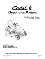 Предварительный просмотр 1 страницы Cub Cadet CLT 160 Operator'S Manual