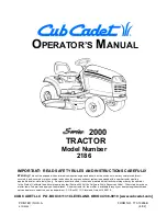 Cub Cadet GT 2186 Operator'S Manual preview