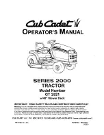 Preview for 1 page of Cub Cadet GT 2521 Operator'S Manual