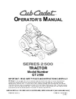 Preview for 1 page of Cub Cadet GT 2550 Operator'S Manual